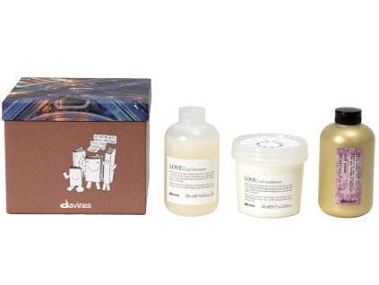 Davines Essential Love Curl Box Set - šampon 250 ml + kondicionér 250 ml + sérum pro tvorbu vln 250 ml