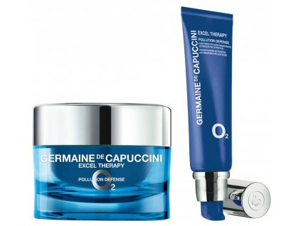 Germaine de Capuccini Excel Therapy O2 Set - ochranný krém pro suchou pleť 50 ml + okysličující krém na oční okolí 15 ml