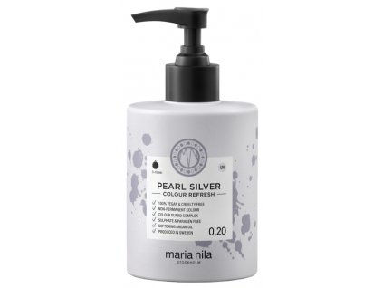 Maria Nila Colour Refresh Pearl Silver 0.20 – výživná maska na vlasy s barevnými pigmenty odstín Pearl Silver 300ml