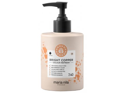 Maria Nila Colour Refresh Bright Copper 7.40 – výživná maska na vlasy s barevnými pigmenty odstín měděná 300ml