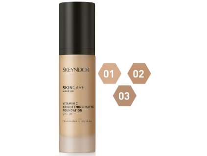 Skeyndor Skincare Makeup Vitamin C Brightening Matte SPF30 – rozjasňující a matující make-up pro smíšenou a mastnou pleť 30ml