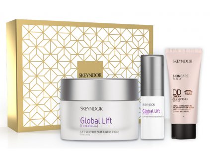 Skeyndor Global Lift Set - liftingový krém pro suchou pleť 50 ml + oční krém 15 ml + DD krém 01 40 ml