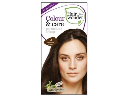 Hairwonder Colour & Care - dlouhotrvající barva na vlasy 4.0 Středně hnědá 100 ml