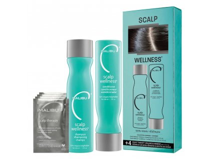 Malibu C Scalp Set - šampon 266 ml + kondicionér 266 ml + Malibu Scalp Therapy kúra 4x5 g