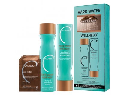 Malibu C Hard Water Wellness Set - šampon 266 ml + kondicionér 266 ml + Malibu Hard Water kúra 4x5 g
