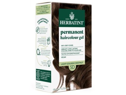 Herbatint - permanentní barva na vlasy světle zlatavý kaštan 5D
