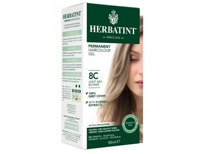 HER8C herbatint permanentni barva na vlasy svetle popelava blond 8c