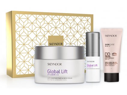 Skeyndor Global Lift Set - liftingový krém pro normální až smíšenou pleť 50 ml + oční krém 15 ml + DD krém 01 40 ml