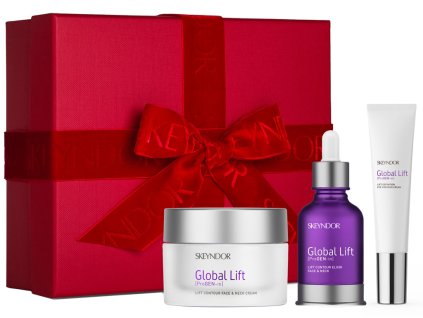 Vánoční sada Skeyndor Global Lift Set - liftingový krém pro suchou pleť 50 ml + liftingové pleťové sérum 30 ml + oční krém 15 ml