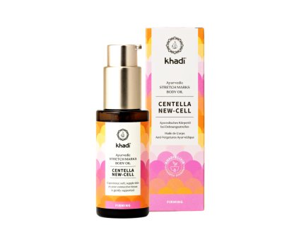Khadi Stretch Marks Centella New-Cell Body Oil - přírodní olej pro zpevnění a elasticitu pokožky 50 ml