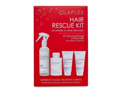 Olaplex Rescue Kit - intenzivní péče No.0 155 ml + kůra pro domácí péči No.3 100 ml + obnovující šampon No.4 30 ml + obnovující kondicionér No.5 30 ml