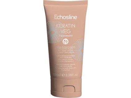 Echosline Keratin Vegan Treatment - posilující krém pro poškozené vlasy a roztřepené konečky 100 ml