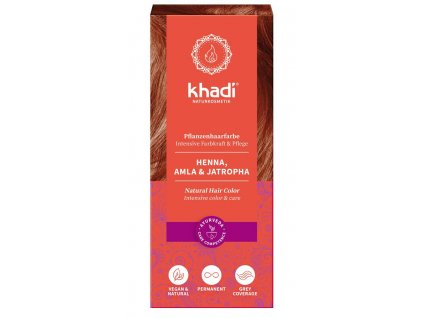 Khadi rostlinná barva na vlasy HENNA & AMLA & JATROPHA 100 g