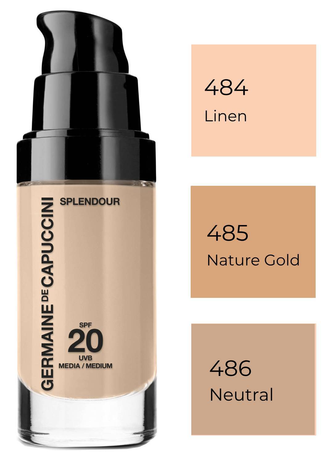 Germaine de Capuccini Splendour Make-Up SPF20 – rozjasňující make-up pro normální a suchou pleť 30 ml 484 Linen