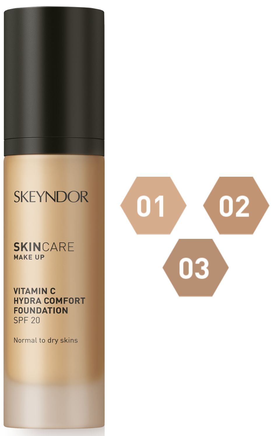 Skeyndor Skincare Makeup Vitamin C Hydra Comfort SPF20 – hydratační make-up pro normální a suchou pleť 30 ml 01