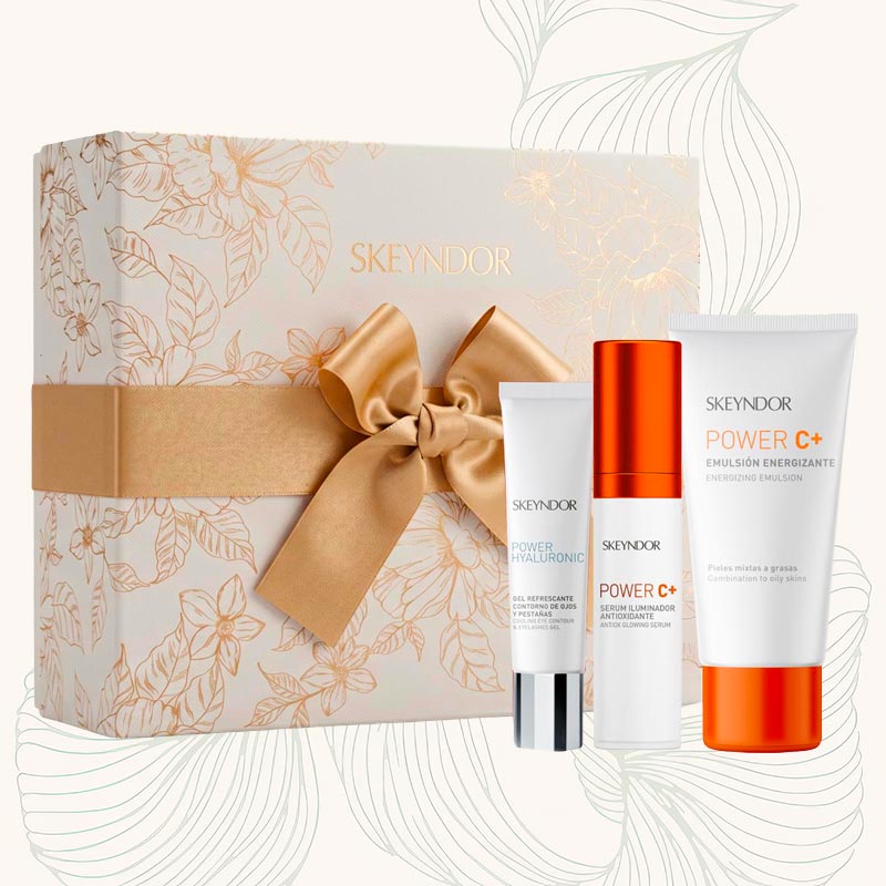 Skeyndor Power C+ Set - emulze pro smíšenou a mastnou pleť 50 ml + pleťové sérum 30 ml + gel na oční okolí 15 ml