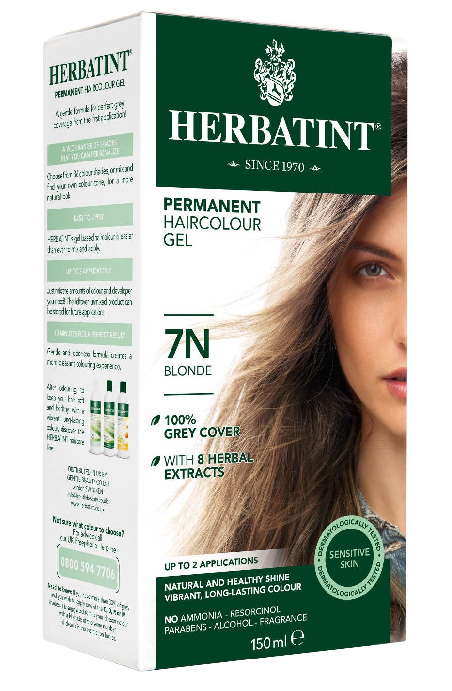 Herbatint - permanentní barva na vlasy blond 7N