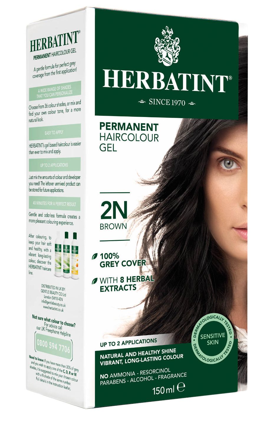 Herbatint - permanentní barva na vlasy hnědá 2N
