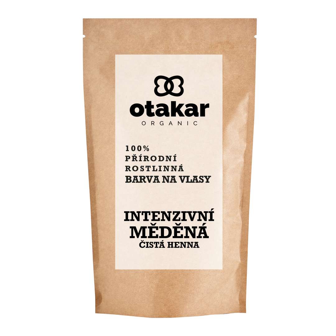 Otakar Organic - přírodní rostlinná barva na vlasy intenzivní měděná / čistá henna :-: 100 g - s obalem
