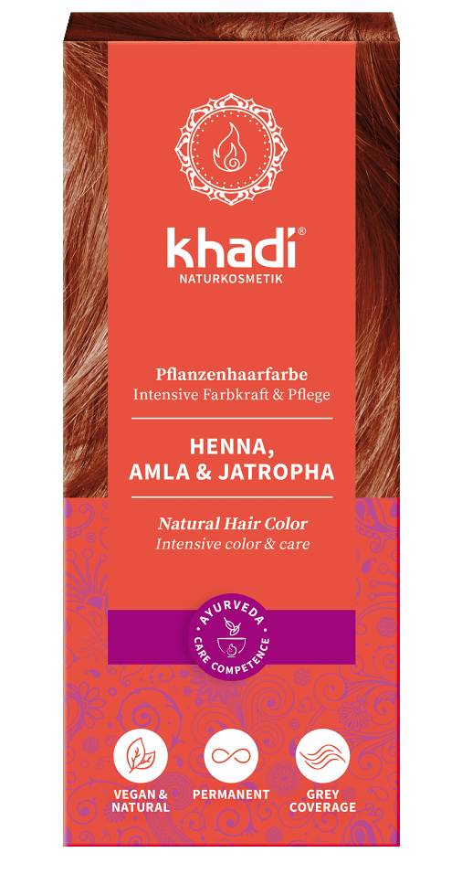 Khadi rostlinná barva na vlasy HENNA & AMLA & JATROPHA 100 g