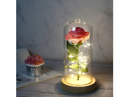 kvetina ve skle ruzova