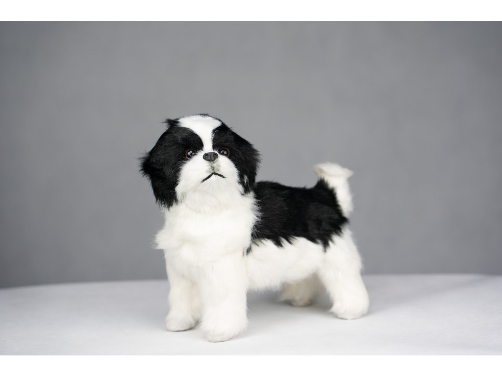 6023 2 cutepets plysovy pes bilo cerny stene 2e