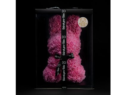 6050 medvidarek kralicek z ruzi 40cm darkove baleny ruzovy