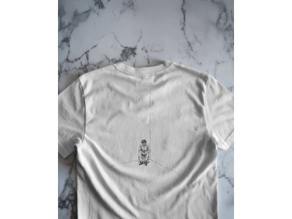 flatlay back tshirt mockup on marble surface for minimalist branding 01104