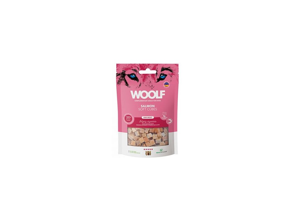WOOLF pochoutka Soft Cubes Salmon 100g