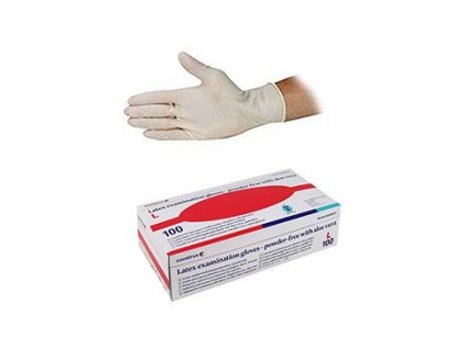 Rukavice nest.vyš.CVET latex L/100ks bez pudr,aloe NEW