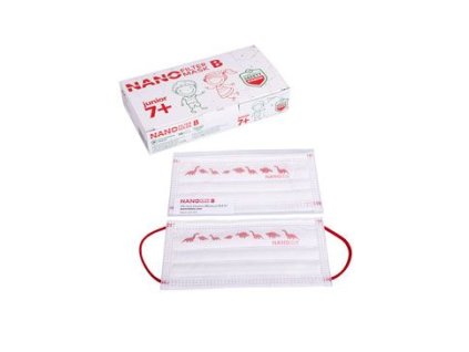 Ústenka jednoráz. NANO MASK B Junior7+ pruž.pásky 10ks