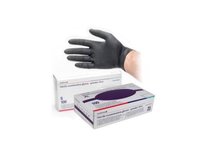 Rukavice nest.vyš.CVET nitril XS/100ks bez pudru,černé