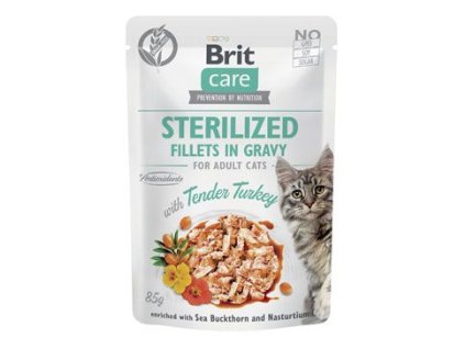 Brit Care Cat Fillets in Gravy Steril. Tend.Turkey 85g
