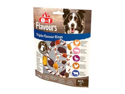 Pochoutka 8in1 Triple Flavour Rings M/L 120g