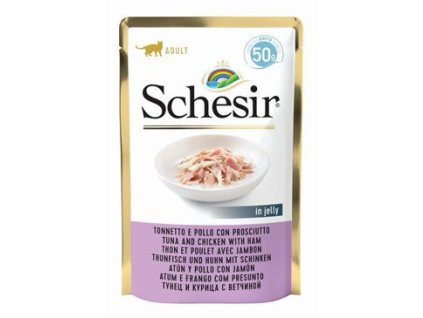 Schesir Cat kapsa Adult tuňák/kuře/šunka 50g