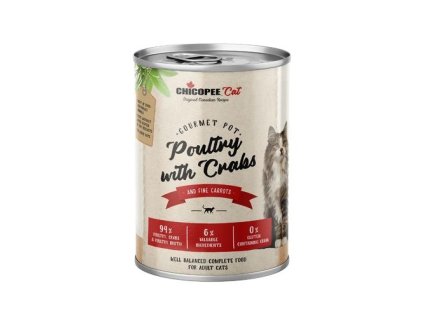 Chicopee Cat konz. Gourmet Pot Poultry+Crabs 400g