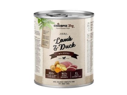 Chicopee Dog konz. Pure Lamb&Duck 800g