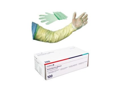 Rukavice jednor. dlouhé Soft, zelené 100ks CVET