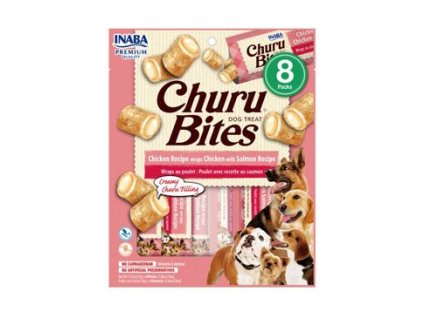 Churu Dog Bites Chicken wraps Chicken+Salmon 8x12g