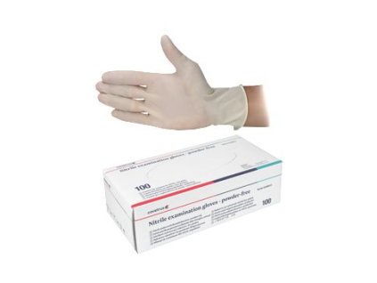 Rukavice nest.vyš.CVET nitril M/100ks bez pudru, bílé