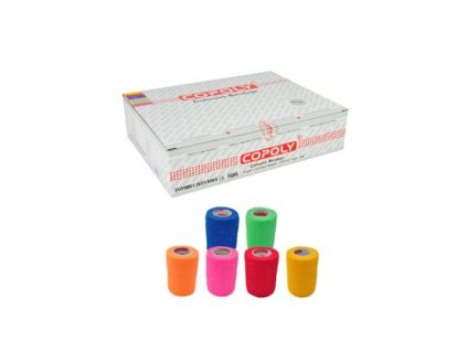 Obinadlo elast. CoPoly 5cm x 4,5m MIX NEON 12ks