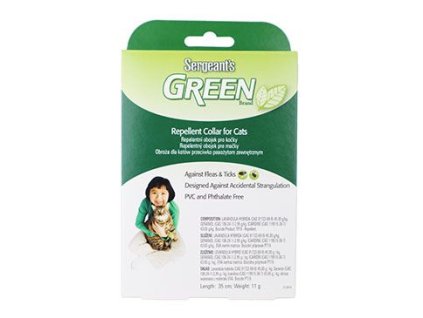 Sergeanťs Green obojek pro kočky 35cm 1ks