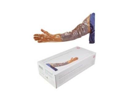 Rukavice jednor. dlouhé superjemné oranžové 97cm 100ks