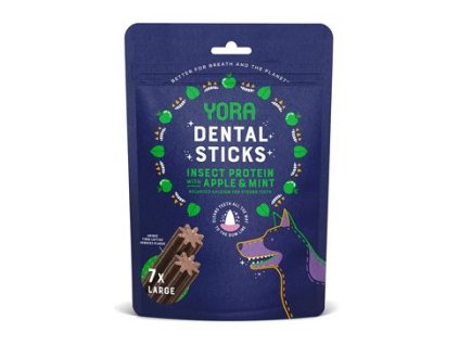 YORA Dog dentál.tyčinky z hmyzu jablko a máta L 270g