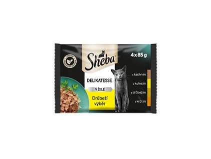 Sheba kapsa Drůbeží výběr v želé 4x85g