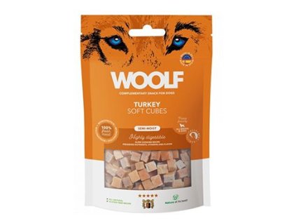 WOOLF pochoutka Soft Cubes Turkey 100g