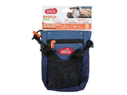 Kapsička na pamlsky BIVOUAK s popruhem modrá Zolux