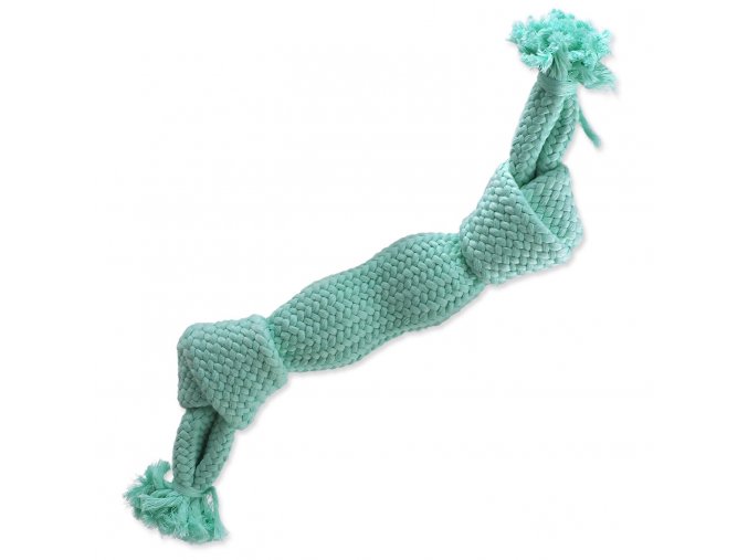 Hračka Dog Fantasy uzel pískací modrý 2 knoty 35cm