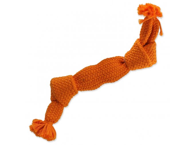 Hračka Dog Fantasy uzel pískací oranžový 2 knoty 35cm