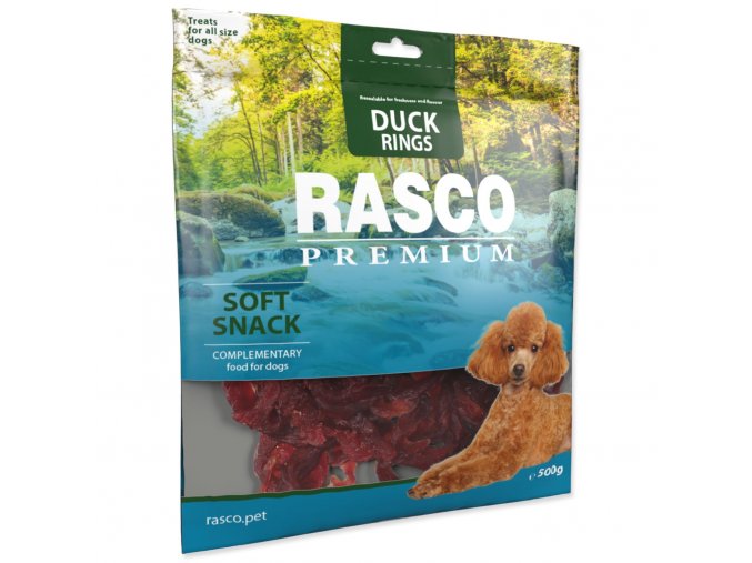 Pochoutka Rasco Premium kachna, kroužky 500g